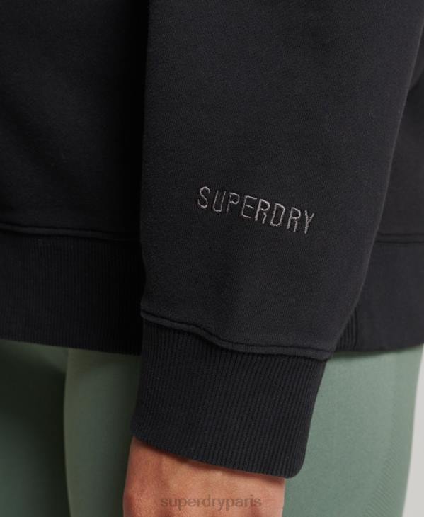 Superdry femmes sweat ras du cou en coton biologique D64Z6349 vêtements noir