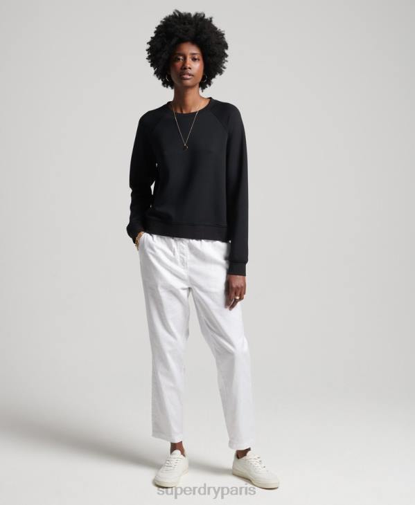Superdry femmes sweat ras du cou en modal D64Z5788 vêtements noir
