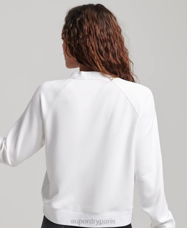 Superdry femmes sweat ras du cou en modal D64Z5915 vêtements blanc