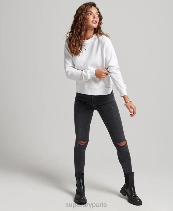 Superdry femmes sweat ras du cou en modal D64Z5915 vêtements blanc