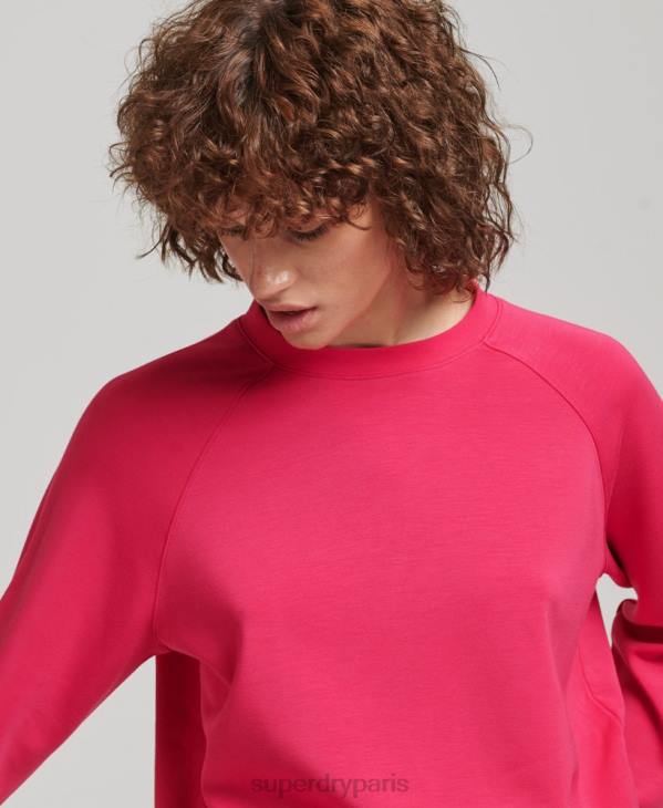 Superdry femmes sweat ras du cou en modal D64Z5947 vêtements rose