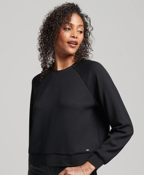 Superdry femmes sweat ras du cou en modal D64Z6065 vêtements noir
