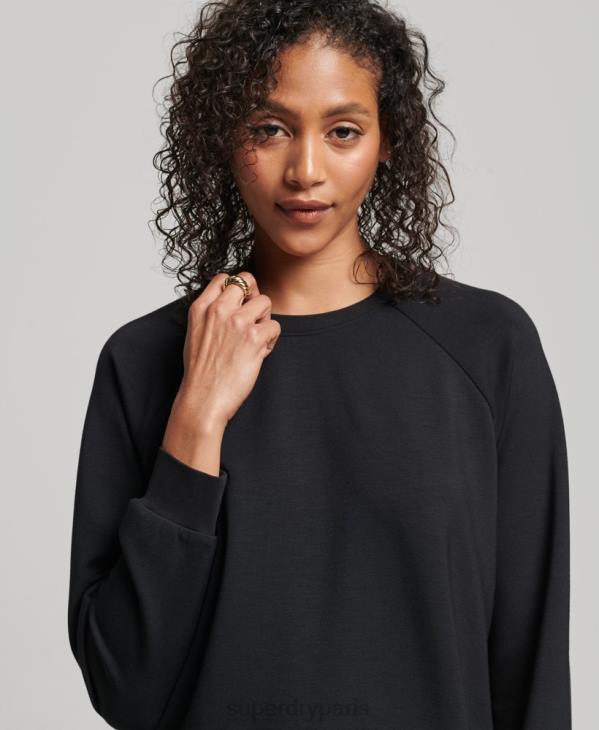 Superdry femmes sweat ras du cou en modal D64Z6065 vêtements noir