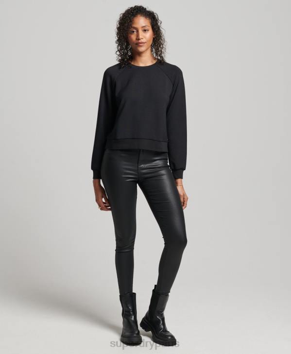 Superdry femmes sweat ras du cou en modal D64Z6065 vêtements noir