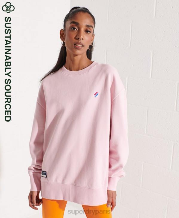 Superdry femmes sweat ras du cou essentiel en coton bio D64Z5792 vêtements rose