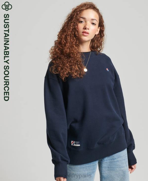 Superdry femmes sweat ras du cou essentiel en coton bio D64Z5809 vêtements marine