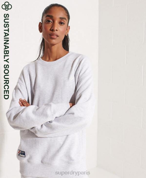Superdry femmes sweat ras du cou essentiel en coton bio D64Z5821 vêtements gris clair