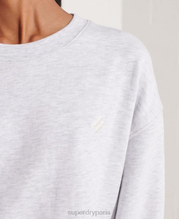 Superdry femmes sweat ras du cou essentiel en coton bio D64Z5821 vêtements gris clair