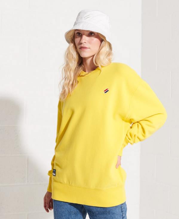 Superdry femmes sweat ras du cou essentiel en coton bio D64Z5822 vêtements jaune