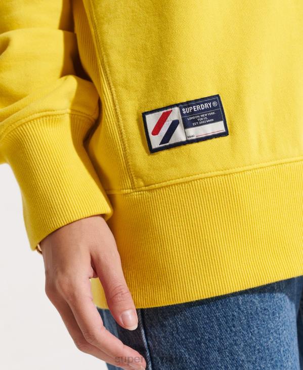 Superdry femmes sweat ras du cou essentiel en coton bio D64Z5822 vêtements jaune