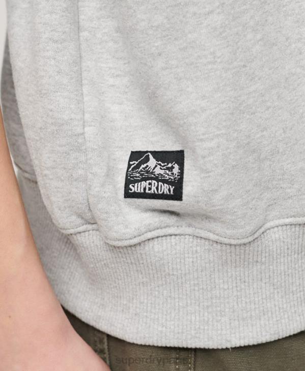 Superdry femmes sweat ras du cou graphique souvenir de voyage D64Z3277 vêtements gris clair