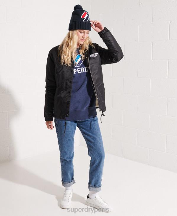 Superdry femmes sweat ras du cou à logo code appliqué D64Z3504 vêtements bleu
