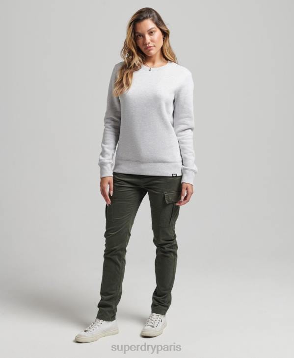 Superdry femmes sweat ras du cou à logo essentiel en coton bio D64Z3402 vêtements gris clair