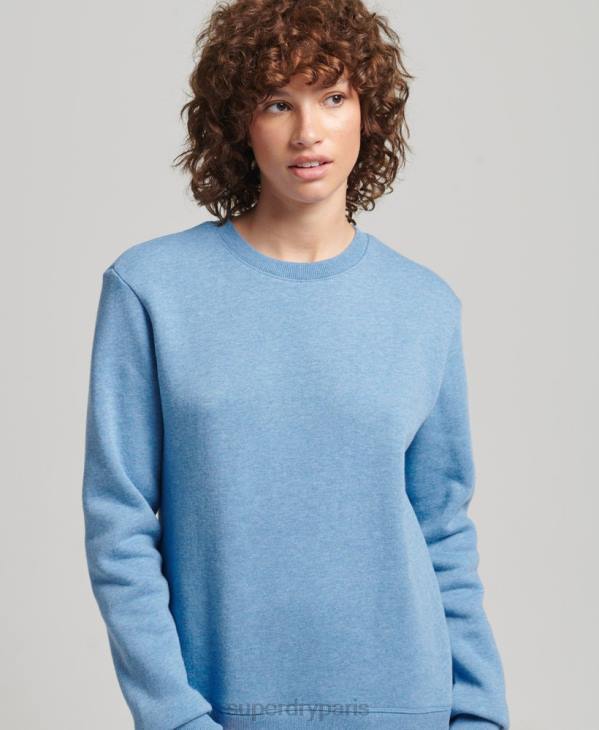 Superdry femmes sweat ras du cou à logo essentiel en coton bio D64Z5828 vêtements bleu