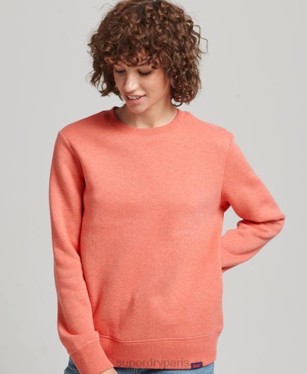 Superdry femmes sweat ras du cou à logo essentiel en coton bio D64Z5866 vêtements corail
