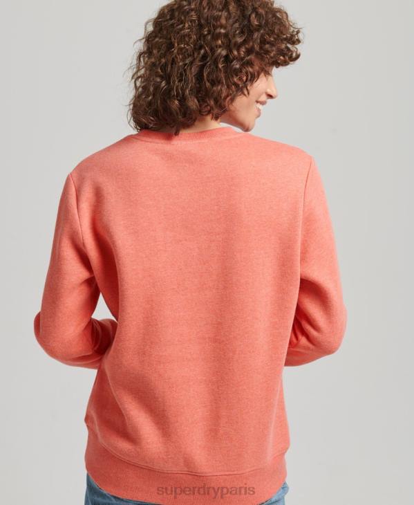 Superdry femmes sweat ras du cou à logo essentiel en coton bio D64Z5866 vêtements corail