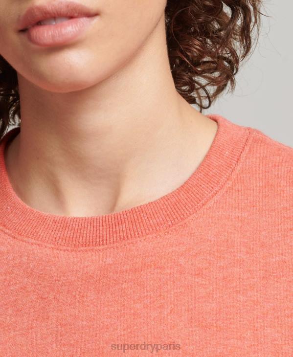 Superdry femmes sweat ras du cou à logo essentiel en coton bio D64Z5866 vêtements corail