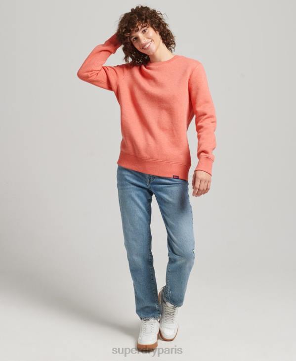 Superdry femmes sweat ras du cou à logo essentiel en coton bio D64Z5866 vêtements corail
