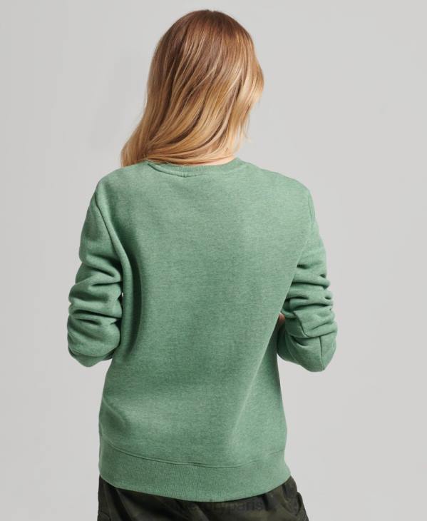 Superdry femmes sweat ras du cou à logo essentiel en coton bio D64Z5980 vêtements vert