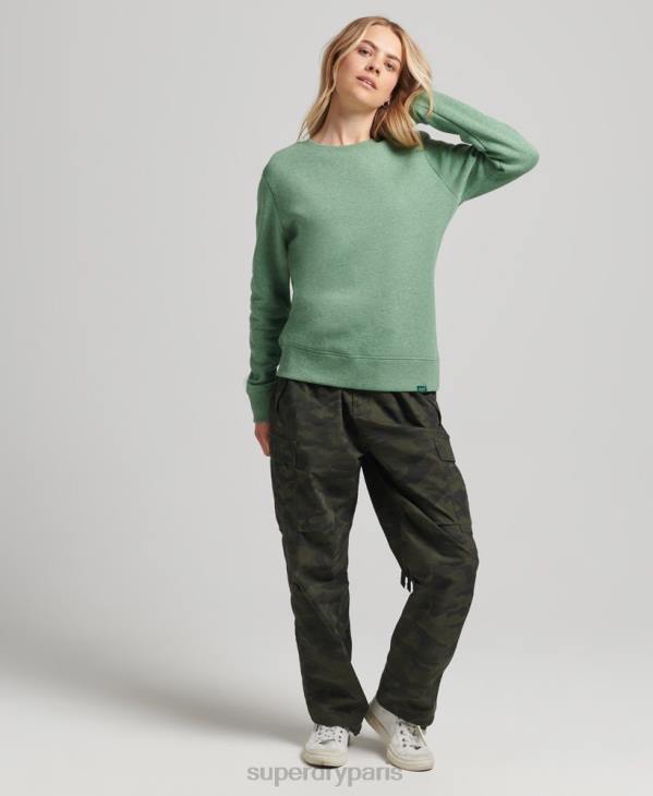 Superdry femmes sweat ras du cou à logo essentiel en coton bio D64Z5980 vêtements vert