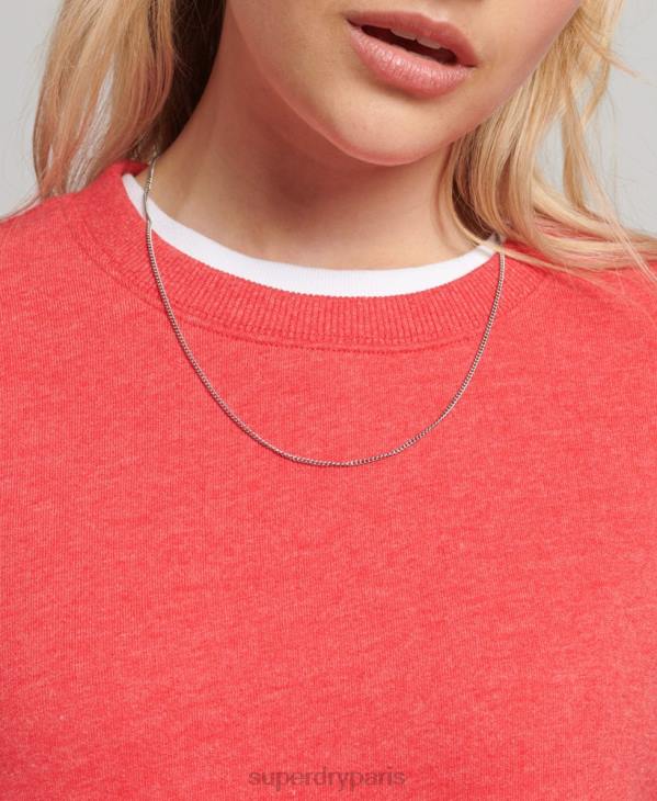 Superdry femmes sweat ras du cou à logo essentiel en coton bio D64Z5987 vêtements rouge
