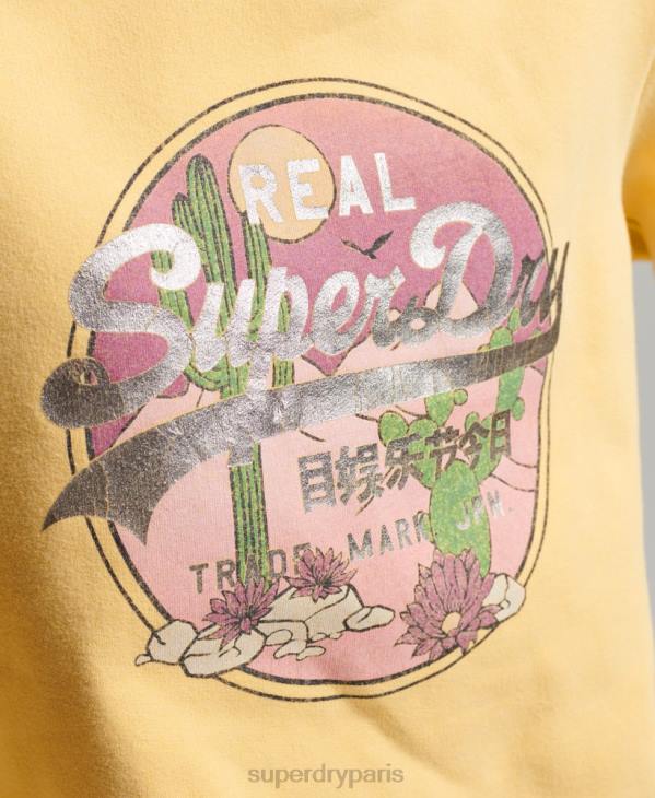 Superdry femmes sweat ras du cou à logo vintage D64Z2290 vêtements or