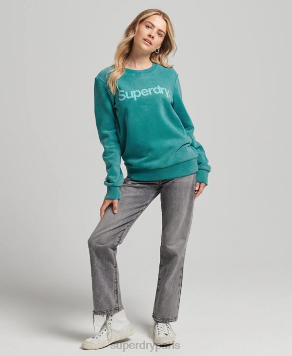 Superdry femmes sweat ras du cou à logo vintage des années 80 D64Z5860 vêtements bleu