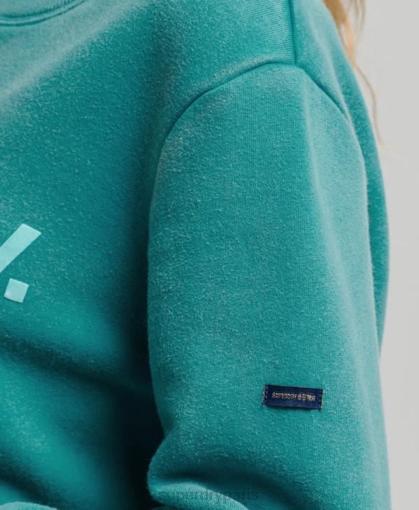 Superdry femmes sweat ras du cou à logo vintage des années 80 D64Z5860 vêtements bleu