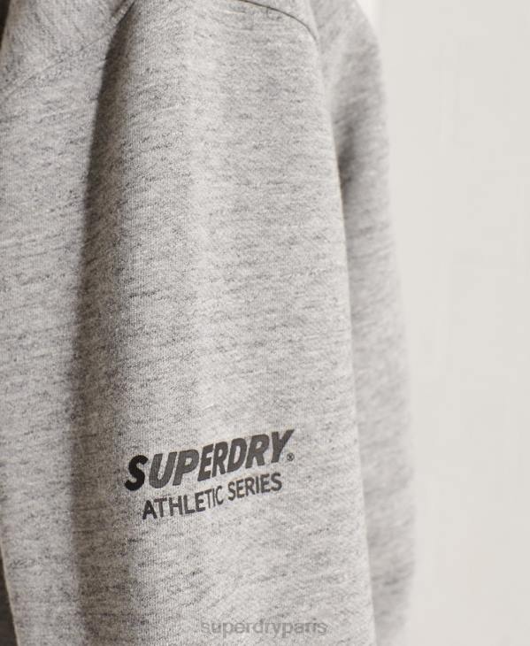 Superdry femmes sweat ras du cou oversize barré D64Z5966 vêtements gris clair
