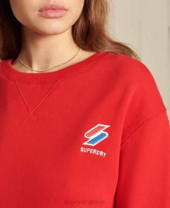 Superdry femmes sweat ras du cou oversize essentiel D64Z5961 vêtements rouge