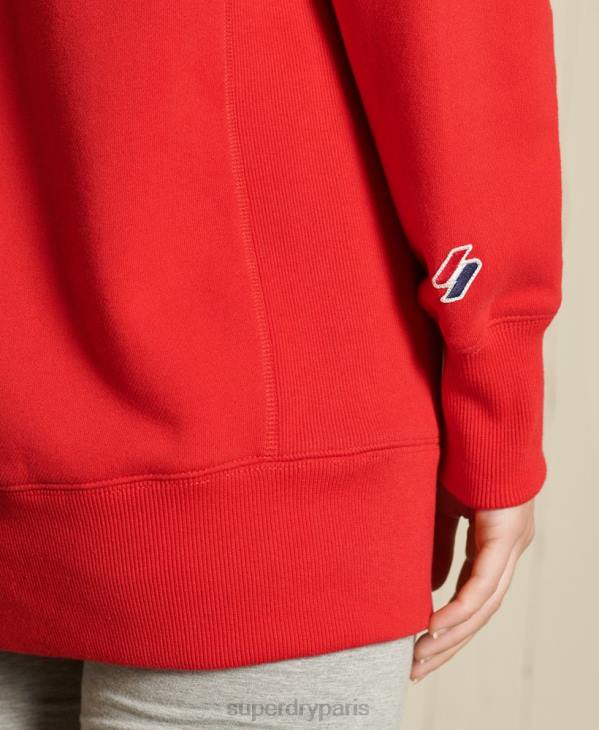 Superdry femmes sweat ras du cou oversize essentiel D64Z5961 vêtements rouge