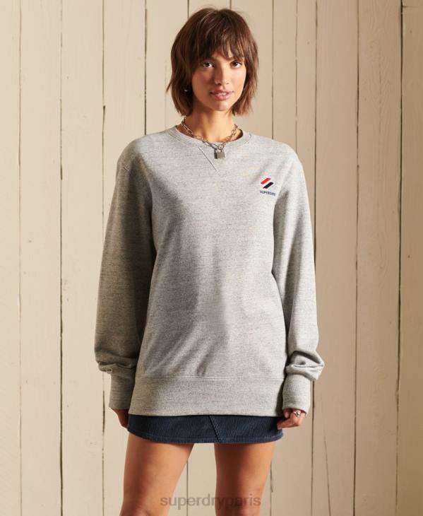 Superdry femmes sweat ras du cou oversize essentiel D64Z6046 vêtements gris clair
