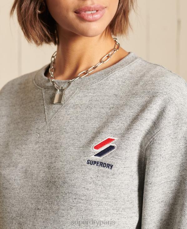 Superdry femmes sweat ras du cou oversize essentiel D64Z6046 vêtements gris clair