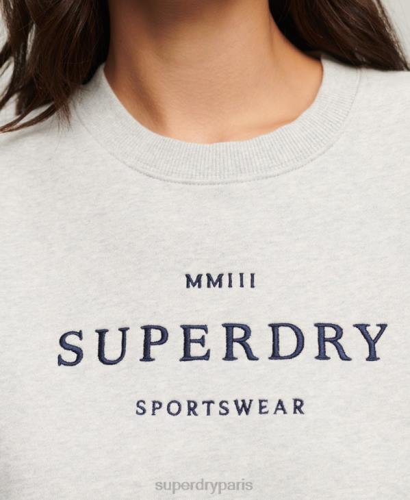Superdry femmes sweat ras du cou oversize héraldique D64Z3288 vêtements gris