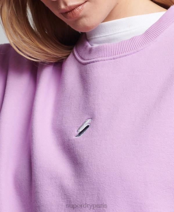 Superdry femmes sweat ras du cou oversize à logo linéaire D64Z3451 vêtements violet