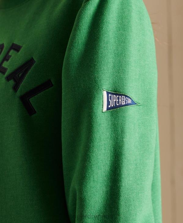 Superdry femmes sweat ras du cou oversize à logo vintage D64Z6142 vêtements vert