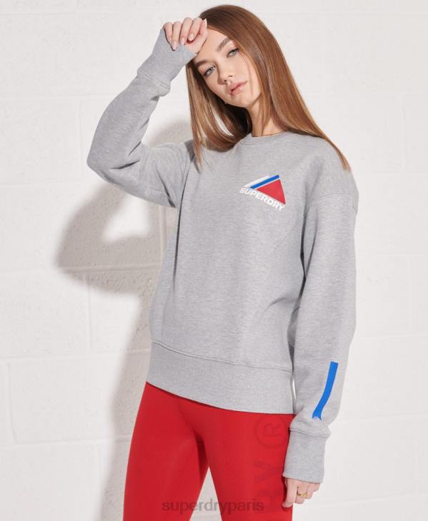 Superdry femmes sweat ras du cou sports de montagne D64Z6148 vêtements gris