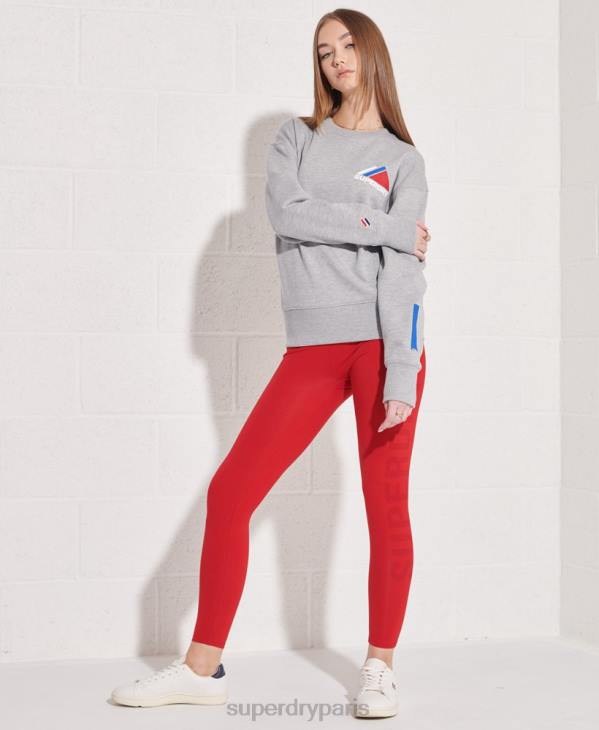 Superdry femmes sweat ras du cou sports de montagne D64Z6148 vêtements gris
