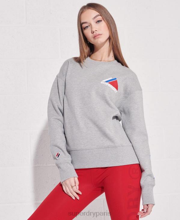 Superdry femmes sweat ras du cou sports de montagne D64Z6148 vêtements gris