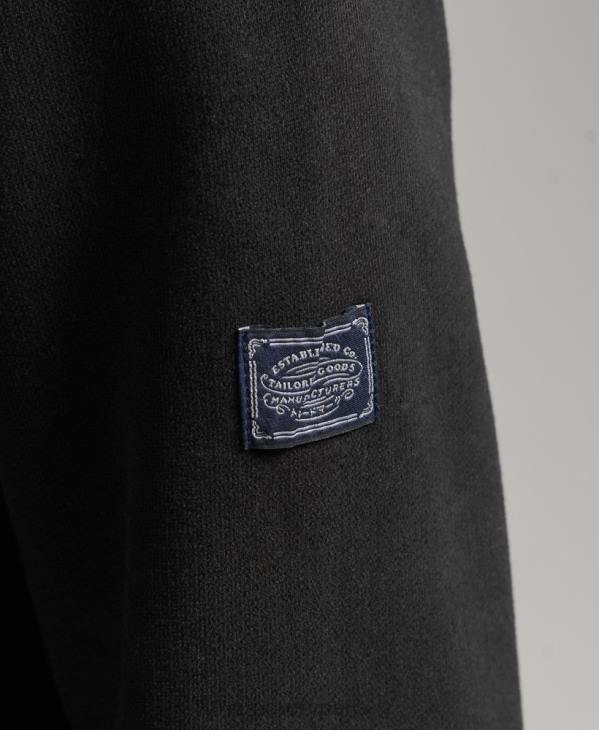 Superdry femmes sweat ras du cou à strass narratifs et logo vintage D64Z5772 vêtements noir