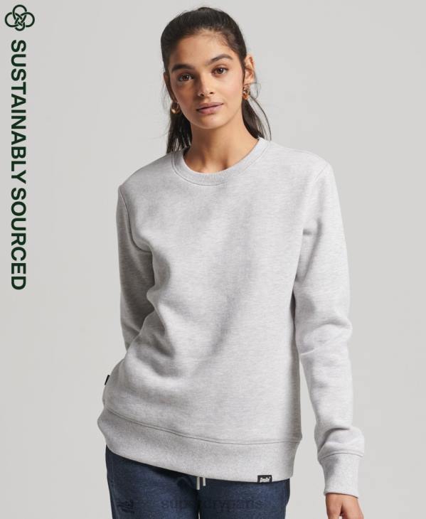 Superdry femmes sweat ras du cou vintage en coton bio D64Z5758 vêtements gris clair