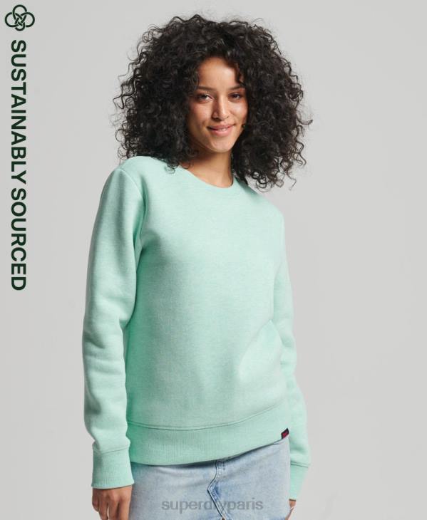 Superdry femmes sweat ras du cou vintage en coton bio D64Z5855 vêtements vert