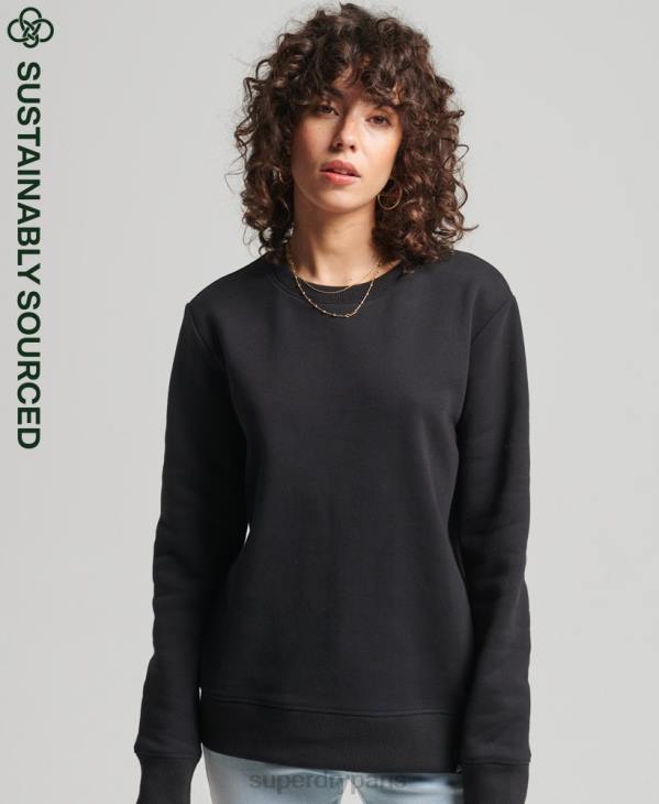 Superdry femmes sweat ras du cou vintage en coton bio D64Z5981 vêtements noir