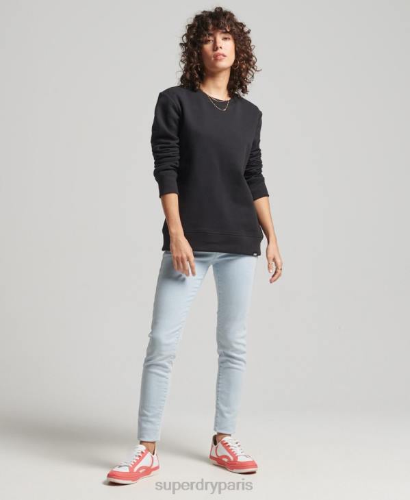 Superdry femmes sweat ras du cou vintage en coton bio D64Z5981 vêtements noir