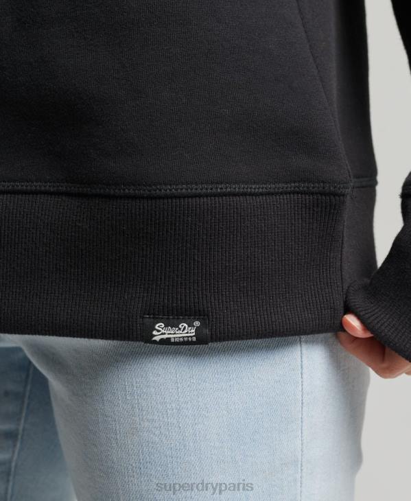 Superdry femmes sweat ras du cou vintage en coton bio D64Z5981 vêtements noir
