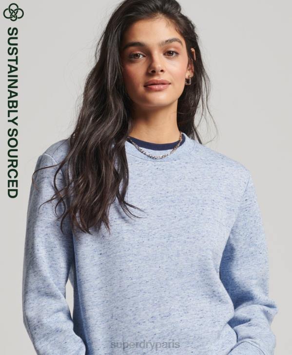 Superdry femmes sweat ras du cou vintage en coton bio D64Z6128 vêtements bleu clair