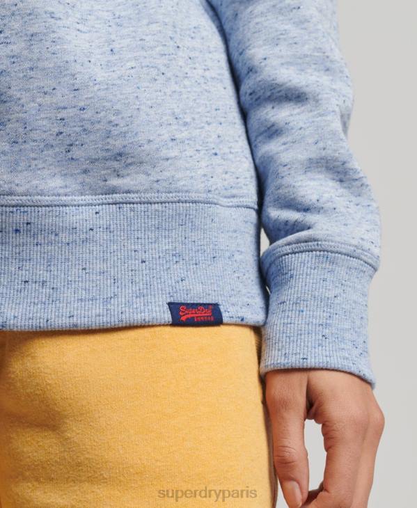 Superdry femmes sweat ras du cou vintage en coton bio D64Z6128 vêtements bleu clair
