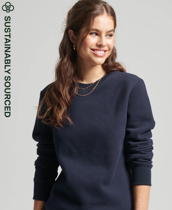 Superdry femmes sweat ras du cou vintage en coton bio D64Z6157 vêtements marine