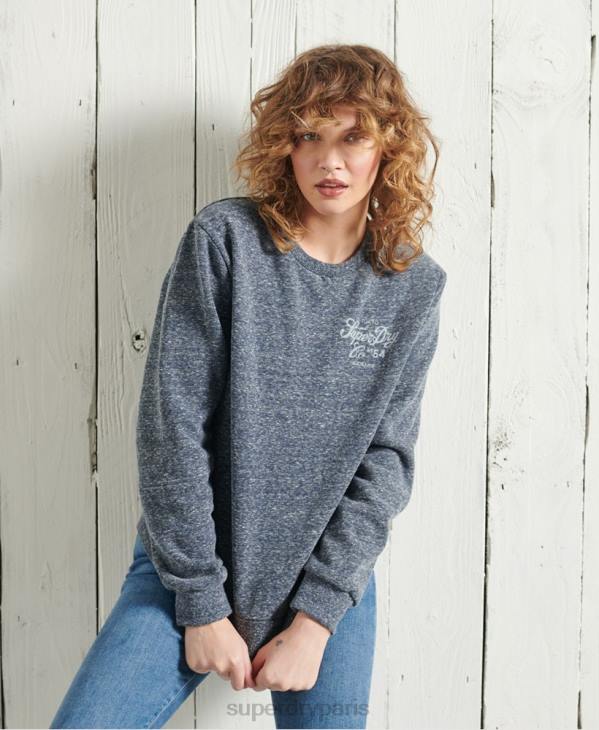 Superdry femmes sweat-shirt crewwear workwear D64Z6122 vêtements marine
