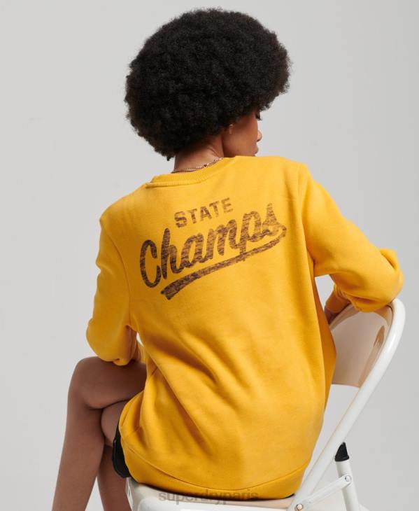 Superdry femmes sweat-shirt d'athlétisme D64Z5841 vêtements jaune